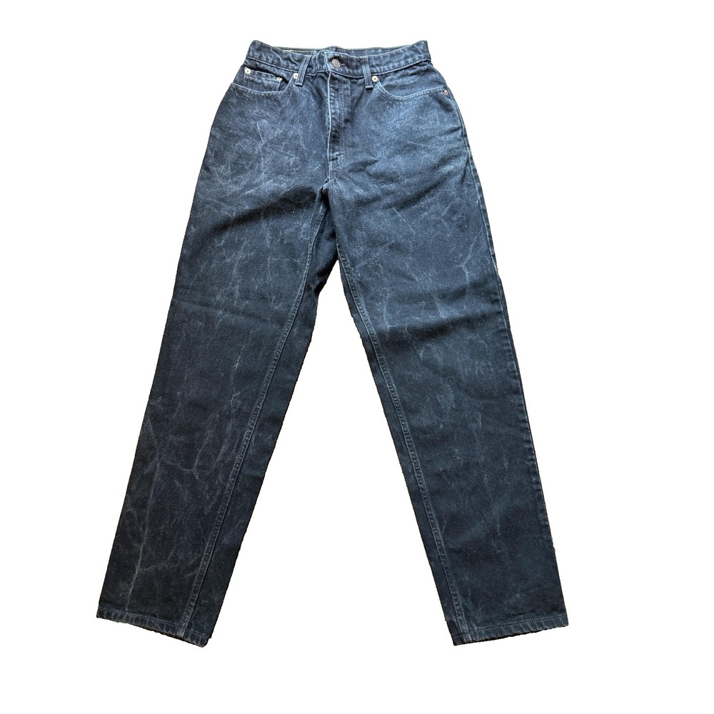 Vintage Levis 550 Jeans Womens 10 Black Relaxed Tapered Denim well distressed